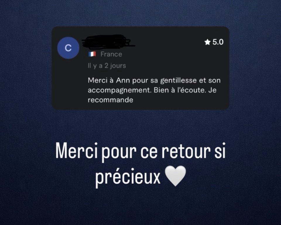 Avis cinq étoiles du restaurant Il Paradiso sur l’accompagnement d’Ann Services